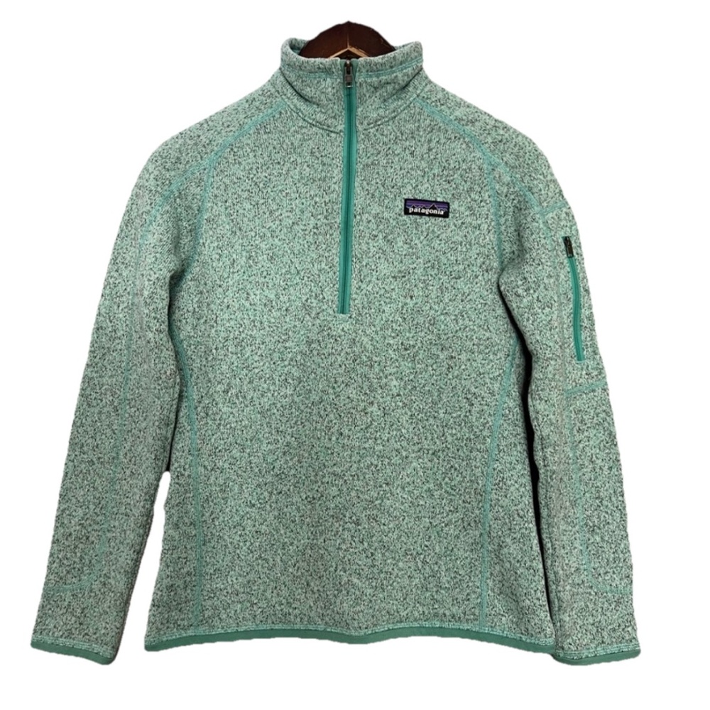 Patagonia Better Sweater Fleece 1/4 Zip Pullover Womens Small Green.